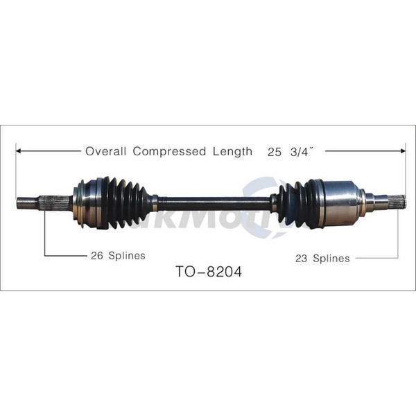 Surtrack Axle Cv Axle Shaft, To-8204 TO-8204